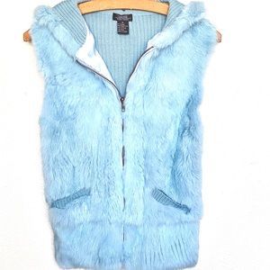 Shine New York Rabbit Fur Hooded Vest